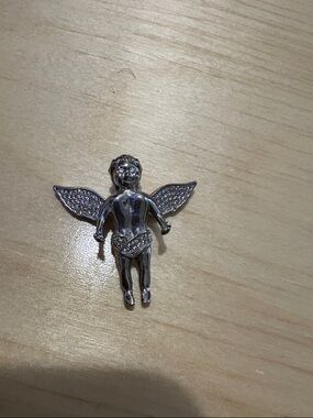 Angel Charm 925 Sterling Silver with Cz diamonds